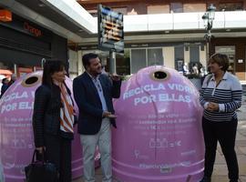 Oviedo ‘Recicla Vidrio por ellas’ con el contenedor rosa de Ecovidrio