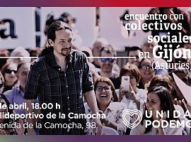 Pablo Iglesias participa en un encuentro con colectivos sociales en La Camocha