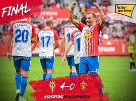 Sporting Gijon 4 – 0 Zaragoza: Dominio absoluto del local en aplastante victoria