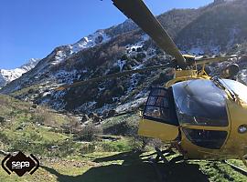 Rescatada una montañera herida en La Pornacal de Somiedo
