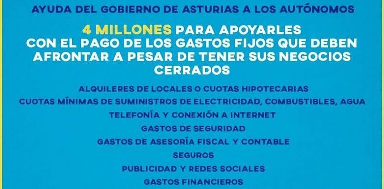 Ayuda de 400 euros del Gobierno de Asturias a los autónomos