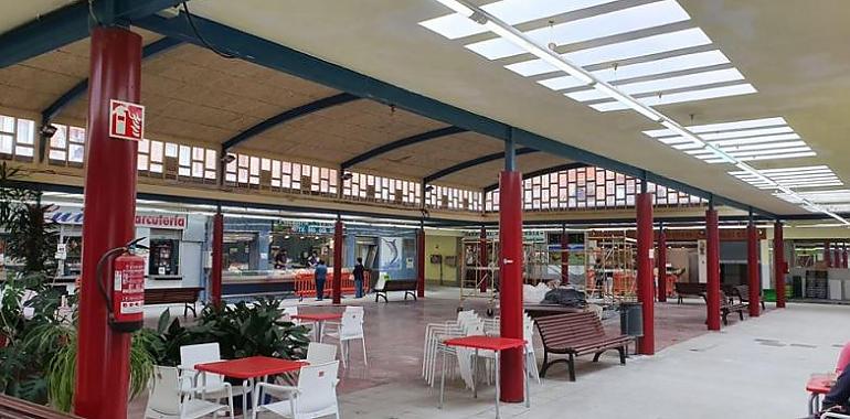 Finaliza la rehabilitación de la cubierta de la plaza de abastos de El Entrego