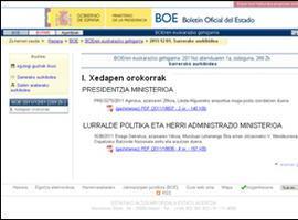 El BOE comienza a editarse en euskera
