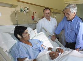 Piñera y Cecilia Morel visitaron a brigadistas heridos en el incendio forestal de Carahue