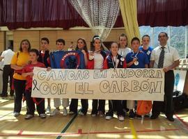 La solidaridad con el carbón llega a Andorra con los karatecas cangueses