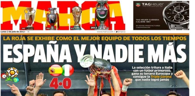La prensa española lleva a primera plana la victoria de La Roja