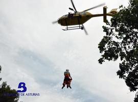 Rescatada una montañera herida en el Cañón de Viboli, en Ponga