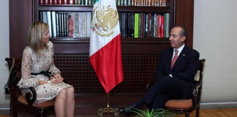 La Princesa Máxima, de los Países Bajos, con el Presidente de México