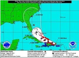 El Huracán \Irene\ amenaza a Haití y Dominicana (Imágenes satélite en movimiento)