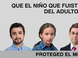 Rajoy, Sánchez, Rivera, Iglesias y Garzón,  como niños con Greenpeace