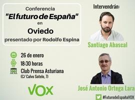 Ortega Lara y Santiago Abascal disertarán en Oviedo sobre el Futuro de España