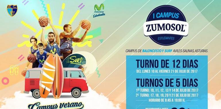 El I Campus Zumosol Estudiantes de baloncesto y surf  de Avilés se presenta mañana en Madrid