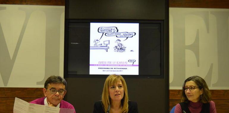 El humorista gráfico Forges ilustra el Día de la Mujer en Oviedo