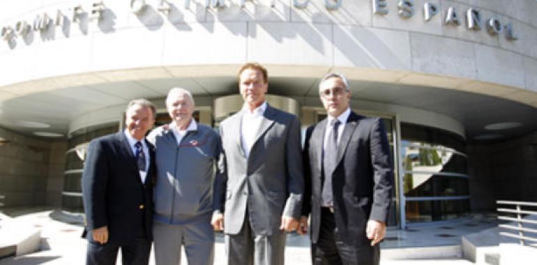 Schwarzenegger visita el Comité Olímpico Español