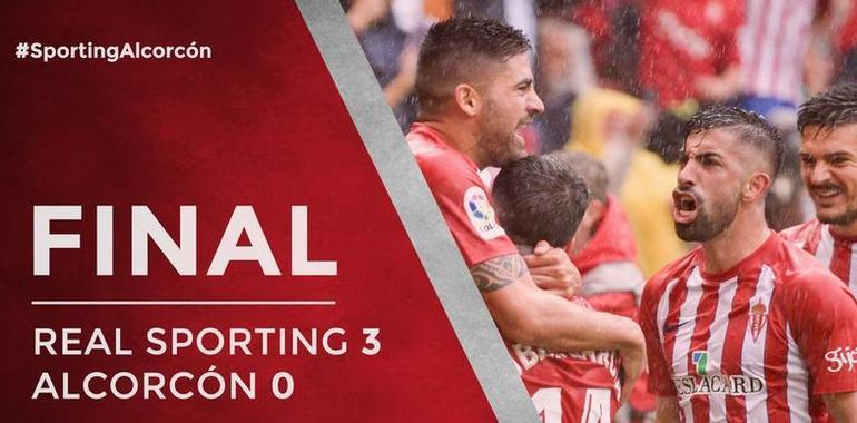 3 goles al Alcorcón aportan otros 3 puntos al Real Sporting