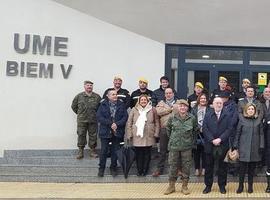 Visita del Delegado en Asturias al Batallón de la UME en El Ferral