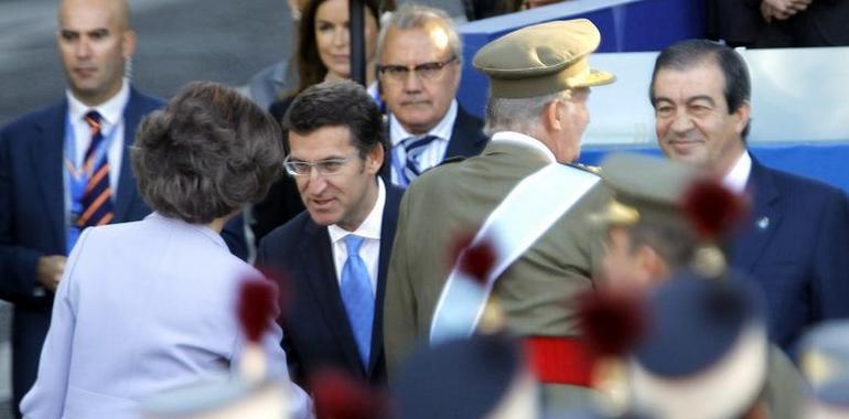 Los presidentes de Asturias y Galicia en el Desfile de la Fiesta Nacional