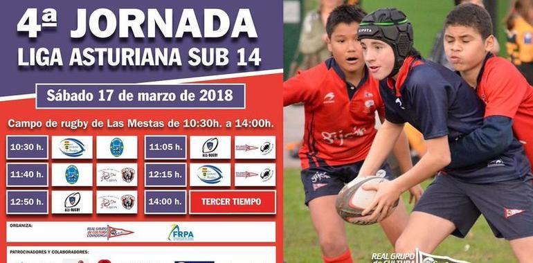 El rugby infantil asturiano choca en Las Mestas 