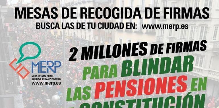 MERP recoge firmas en Asturias para blindar las pensiones en la Constitución
