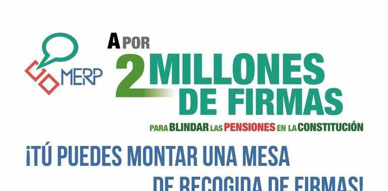 MERP invita a poner mesa y recoger firmas para blindar las pensiones