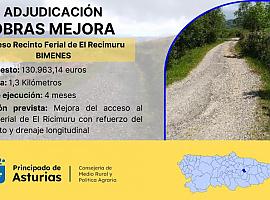 Mejoras en el acceso al recinto ferial de El Recimuru en Bimenes por 130.000 euros