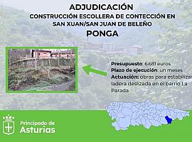 San Xuan/San Juan de Beleño respira tranquilo! Se construye una escollera para frenar el deslizamiento de la ladera en La Parada