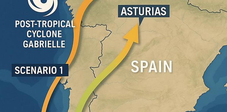 El ciclón híbrido Gabrielle amenaza a la Península: Asturias en la encrucijada entre la borrasca y el anticiclón