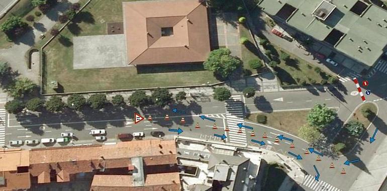 Ordenación provisional de tráfico en calle Río Caudal de Oviedo