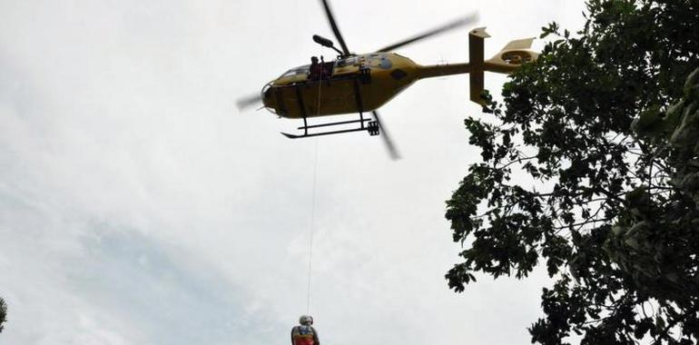 Rescatada una montañera herida en el Cañón de Viboli, en Ponga
