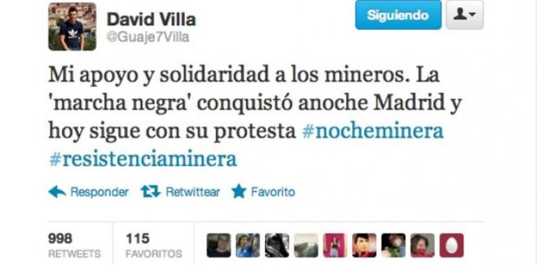 David Villa y Adrián López se solidarizan con la causa minera