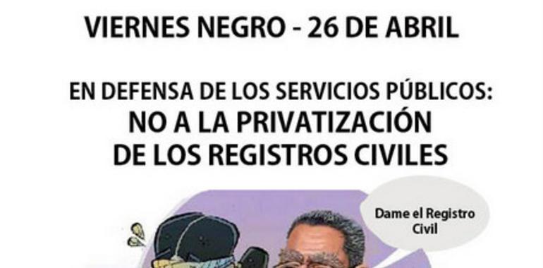 La Marea Negra convoca el viernes contra la privatización de los Registros Civiles 