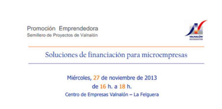 "Soluciones de financiación para microempresas", el miércoles en Valnalón