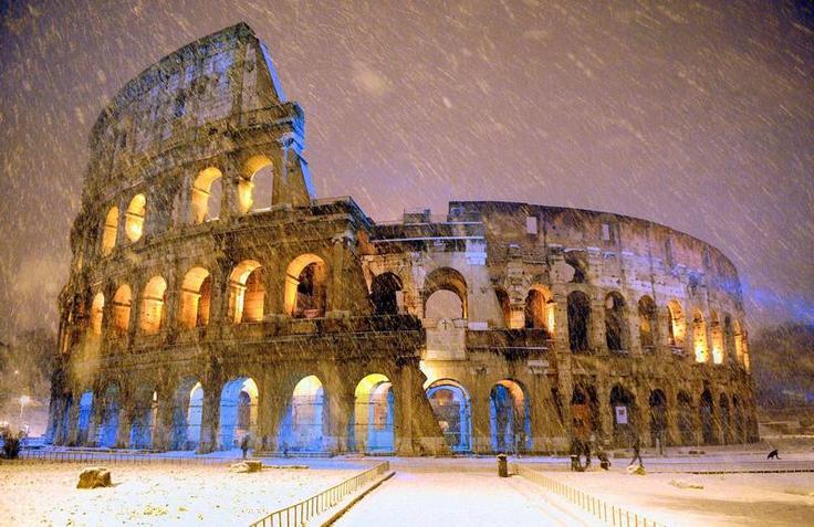 Nieva en Roma