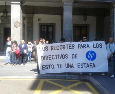 Protesta de los trabajadores de HP