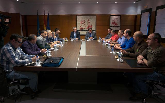 El presidente con los trabajadores de Tenneco