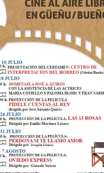 Comienza el Ciclo de #cine al aire libre de #Güeñu #Bueño: 1 guapa cita del verano astur