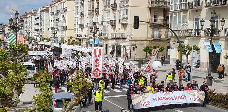 USO reúne en Santander a 3.000 personas para reivindicar que se acabó el juego con los trabajadores