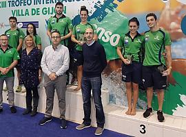 Pleno en el podio de los nadadores del CN Santa Olaya en el 8.º Open de Otoño