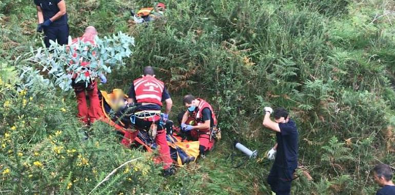 Herido en salida de moto en San Roque lAcebal de Llanes