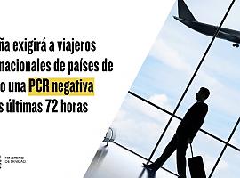 España exigirá a viajeros internacionales de países de riesgo una PCR negativa 