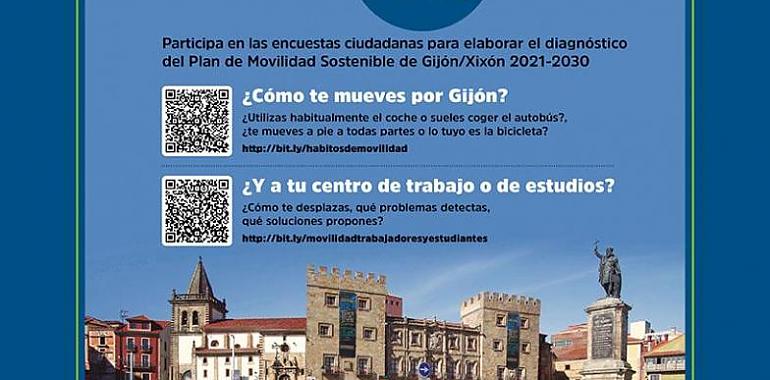 La campaña "Gijón se mueve contigo" plantea dos encuestas para diagnosticar el Plan de Movilidad Sostenible 2021-2030