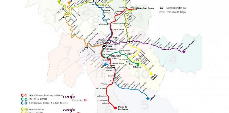 El Gobierno de Asturias y Renfe trabajan en la reorganización de la red de cercanías ferroviarias