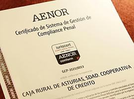 Caja Rural de Asturias obtiene la certificación que acredita los más altos estándares en prevención de riesgos penales