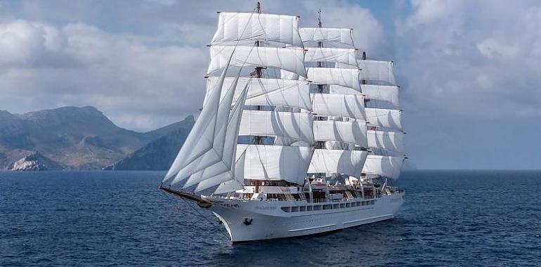 El crucero “Sea Cloud Spirit”, uno de los veleros más grandes del mundo, llega a Gijón y la temporada de cruceros se anima definitivamente