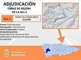 Adjudicadas por 345.000 euros las obras de mejora de la carretera ALL2 entre Villaverde e Iboyo, en Allande