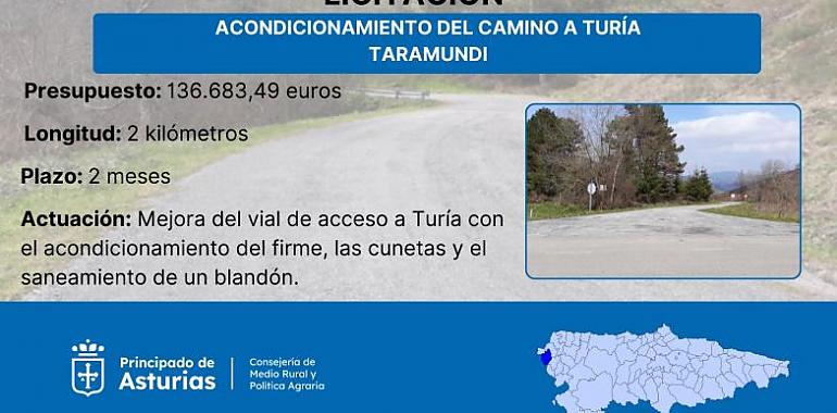 Inversión de 136.000 euros en la mejora del camino de Turía en Taramundi