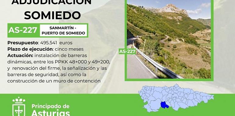 Inicio de las obras de protección antialudes y mejora en la carretera AS-227, Samartín – Puerto de Somiedo