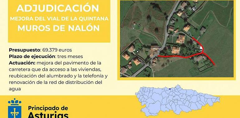 Inicio de las obras de mejora en el vial de La Quintana, Muros de Nalón