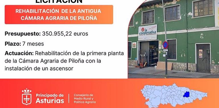 350.000 euros para la rehabilitación de la Cámara Agraria de Piloña para mejorar su accesibilidad y eficiencia energética