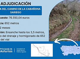 Medio Rural impulsa la conectividad en Sariego: adjudica la mejora del camino de La Cabañona con una inversión de 76.550 euros